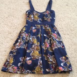 Navy Blue Floral Dress